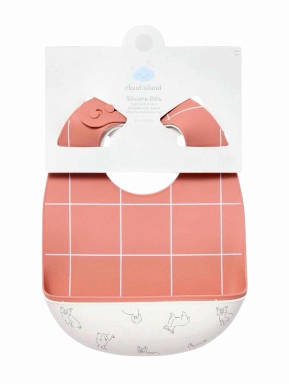 Cloud Island 2 Pack Silicone Bibs